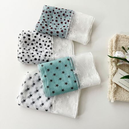 Écharpes d'été décontractées à pois et étoiles en polyester pour femmes, collection Simple Series 2