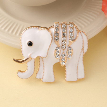 Broches de luxe rétro en alliage et strass, motif éléphant 2