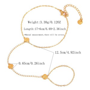 Chaîne De Poignet Pour Femme Simple Series Daily Clover En Acier Inoxydable, Étanche, Couleur Or, Avec Zircon. h5