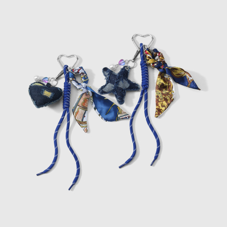 Breloques de sac pour femmes en tissu uni, motif cœur et étoile, style rétro, collection Simple