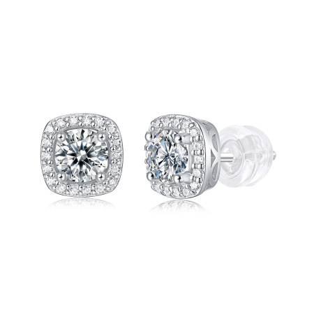 Boucles d'oreilles pour femmes en moissanite S925, luxueuses et simples, en forme d'étoile, de cercle ou de rectangle. 2
