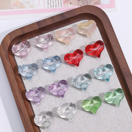 1 sachet de perles simples en forme de cœur émaillé (10 perles par sachet)