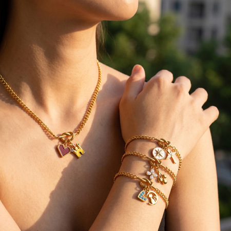 Ensembles de bijoux pour femmes en acier inoxydable imperméable, couleur or, ornés de strass et de zircon, au style rétro en forme de cœur et d'animal.