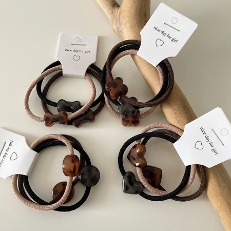 Chouchous En Tissu Imprimé Léopard, Nœud Papillon Cœur Fleur Classique, Collection Simple