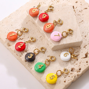 Pendentifs En Acier Inoxydable Étanches Couleur Or, Série Simple, Numéro Quotidien h5 Image4