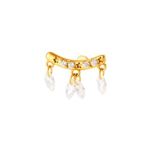 Boucles D'Oreilles Piercing Femme En Acier Inoxydable Étanche, Couleur Or, Motif Cœur, Nœud Papillon Et Étoile h5 Image6