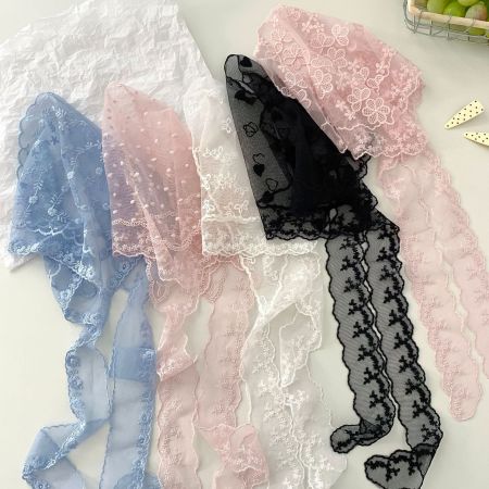 Écharpes d'été pour femmes en dentelle à fleurs douces, collection romantique 2