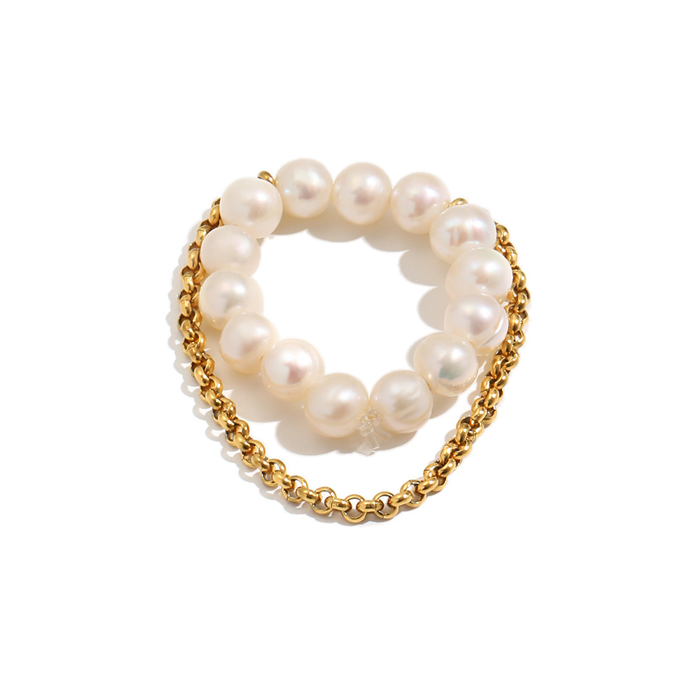 Bagues Perlées Étanches En Acier Inoxydable De La Collection Simple Series Sweet Beads