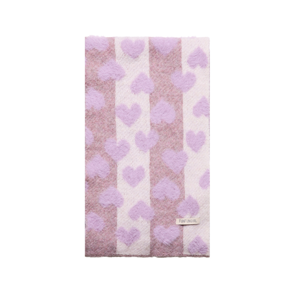 Écharpes D'Hiver Pour Femmes En Laine Multicolore Sweet Heart De La Série Romantic 