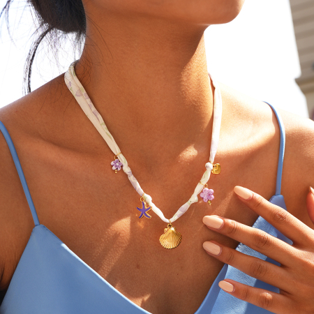 Colliers tressés pour femmes Simple Series Daily Shell en acier inoxydable, étanches, couleur or