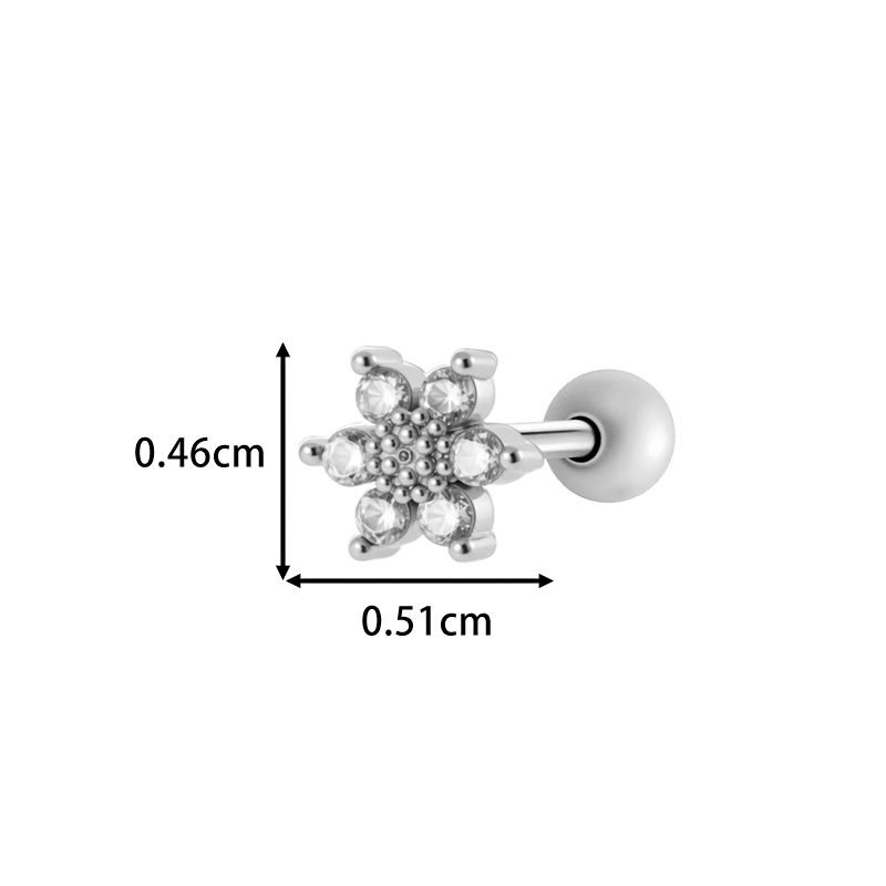Boucles D'Oreilles Piercing Femme, Motif Papillon Et Fleur Simple, Couleur Cuivre Doré, Zircon. h5Image2