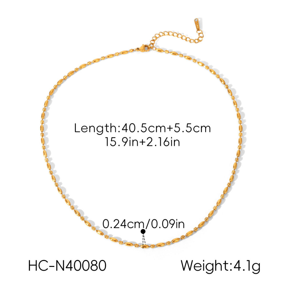 Colliers À Maillons Pour Femmes, Collection Simple Series Daily Chain, En Acier Inoxydable Étanche, Couleur Or Image2