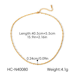 Colliers À Maillons Pour Femmes, Collection Simple Series Daily Chain, En Acier Inoxydable Étanche, Couleur Or h5 Image2