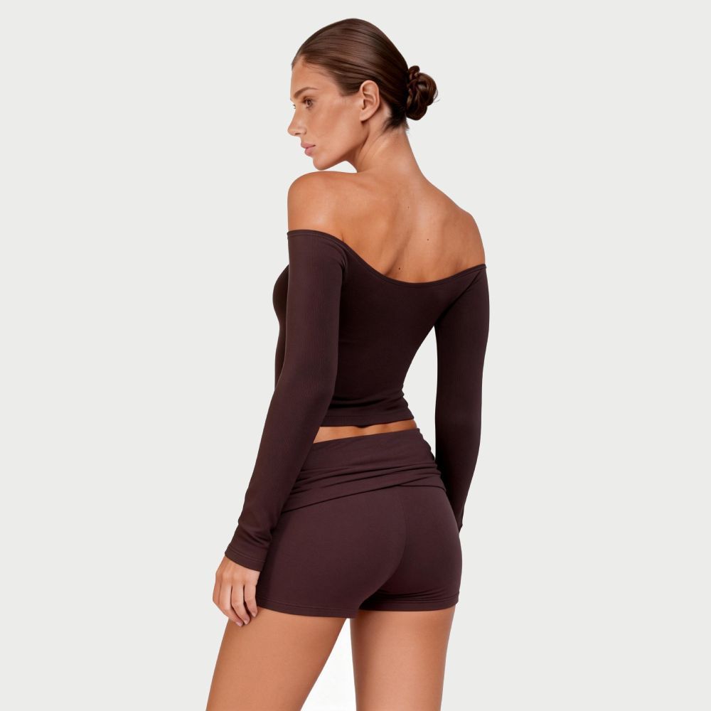 Vêtement De Yoga Asymétrique À Une Épaule, Couleur Unie, À Rebond Élevé Image2
