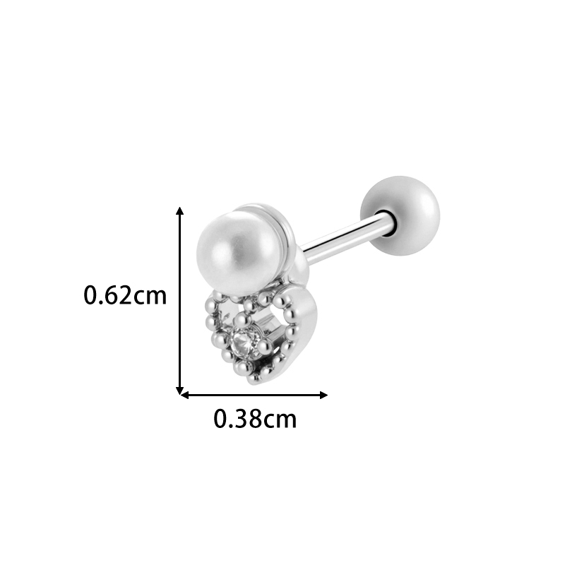 Boucles D'Oreilles Piercing Pour Femme, Style Simple, En Forme De Cœur Et De Papillon, Couleur Cuivre Doré Et Zircon. h5Image2