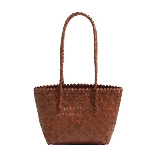 Sac Fourre-Tout Tissé Uni Style Vacances Pour Femme h5
