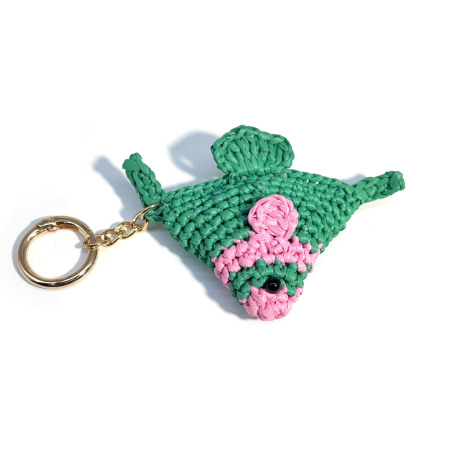 Porte-clés/breloques de sac femme en raphia, motif poisson, style océanique, collection Simple 2
