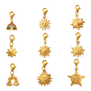 Pendentifs Pour Femmes Simple Series Diy Sun En Acier Inoxydable Étanche Couleur Or h5 Image5