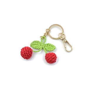 Porte-Clés/Breloques De Sac En Raphia Tressé Sweet Cherry De La Série Simple h5 Image3