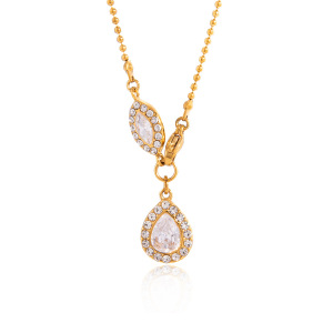 Colliers Pendentifs Pour Femmes En Acier Inoxydable, Étanches, Couleur Or, Avec Zircon Et Motif Goutte Simple h5 Image6