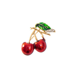Broches En Alliage Et Strass, Motif Fruits Mignons (Cerise, Fraise) De La Série Luxueuse h5