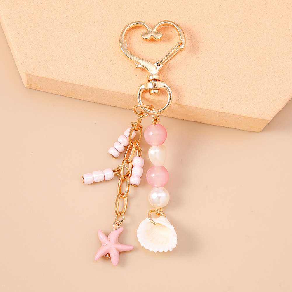 Collection Romantique De Bijoux De Sac Style Océanique En Perles, Coquillage Et Étoile De Mer, En Alliage