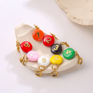 Pendentifs En Acier Inoxydable Étanches Couleur Or, Série Simple, Numéro Quotidien h5 Image3