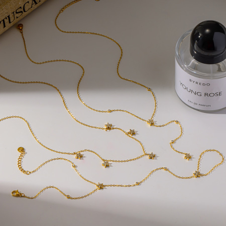 Ensembles de bijoux pour femmes Daily Flower en acier inoxydable, étanches, couleur or et strass 2