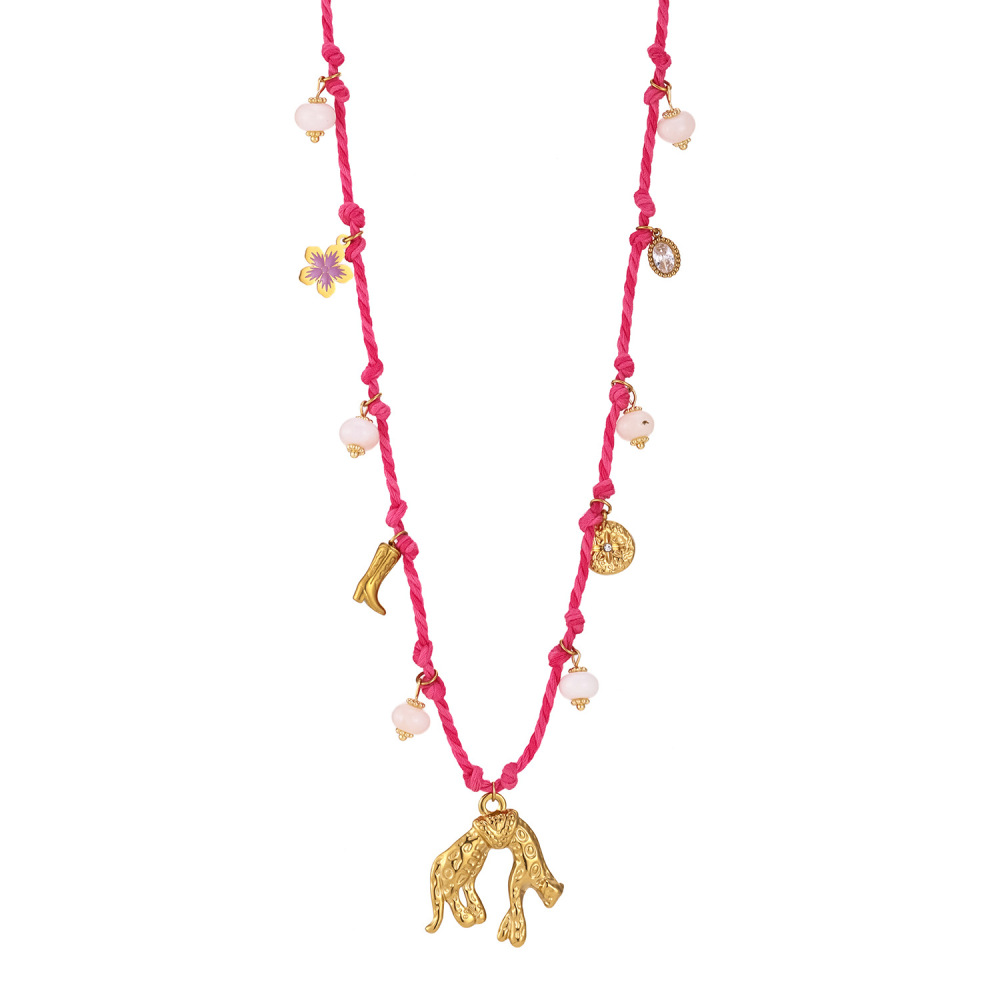 Colliers Tressés Rétro Pour Femmes, En Acier Inoxydable, Étanches, Couleur Or, Motif Croix Animale Image5