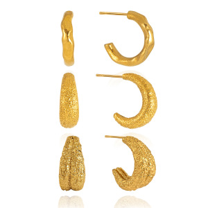 Boucles D'Oreilles Puces Pour Femmes, En Acier Inoxydable Uni, Étanches, Couleur Or. h5 Image6