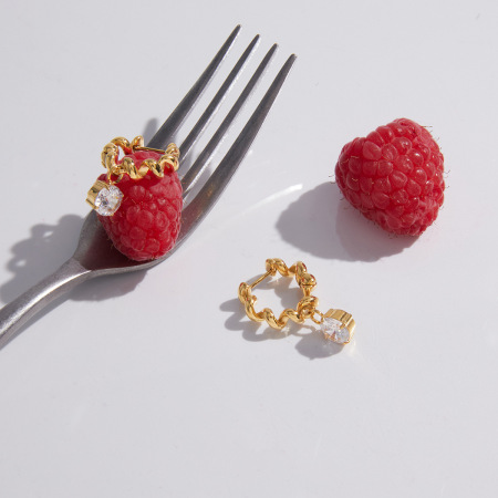 Boucles d'oreilles pendantes pour femmes, en acier inoxydable étanche, couleur or, avec zircon.