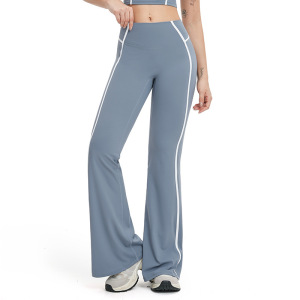 Pantalon Long De Sport Haut De Gamme Décontracté À Rayures Blanches Contrastées Et Près Du Corps h5