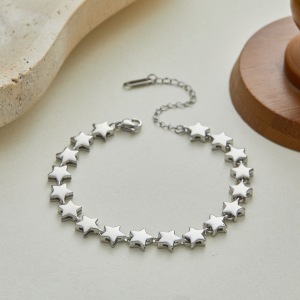 Bracelet Chaîne Pour Femme Simple Series Daily Star En Acier Inoxydable, Étanche, Couleur Or h5 Image3