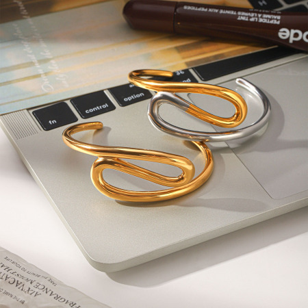 Bracelets manchettes pour femmes en acier inoxydable étanche, couleurs assorties