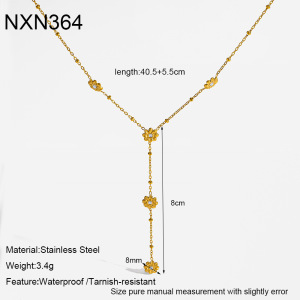 Colliers Pendentifs Romantiques Et Élégants En Acier Inoxydable, Couleur Or, Avec Zircon Et Motif Floral, Pour Femmes h5 