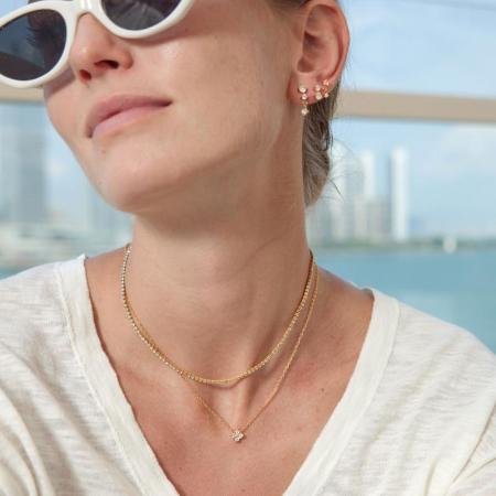 Colliers superposés pour femmes, simples et élégants, en acier inoxydable, imperméables, couleur or, avec zircon et chaîne étoile 2