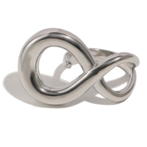Bagues Tendance Simple Series Casual Twist En Acier Inoxydable Étanche Couleur Or h5 Image5