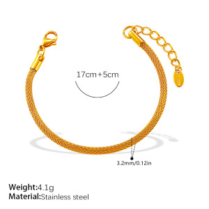 Ensembles De Bijoux Unisexes Daily Chain En Acier Inoxydable Étanche Couleur Or h5