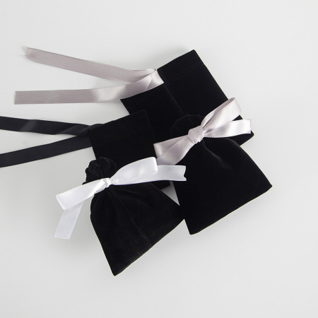 Pochettes à bijoux en tissu uni à nœud papillon quotidien de la série Simple