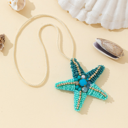 Collection Luxe Vacances Style Océanique Perles Étoile de Mer Breloques de Sac à Main Femme en Plastique
