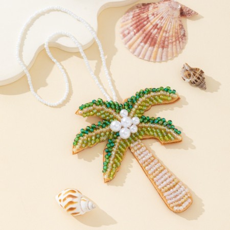 Collection Luxe Vacances Style Océanique Perles Plante Plastique Breloques De Sac À Main Femme En Plastique