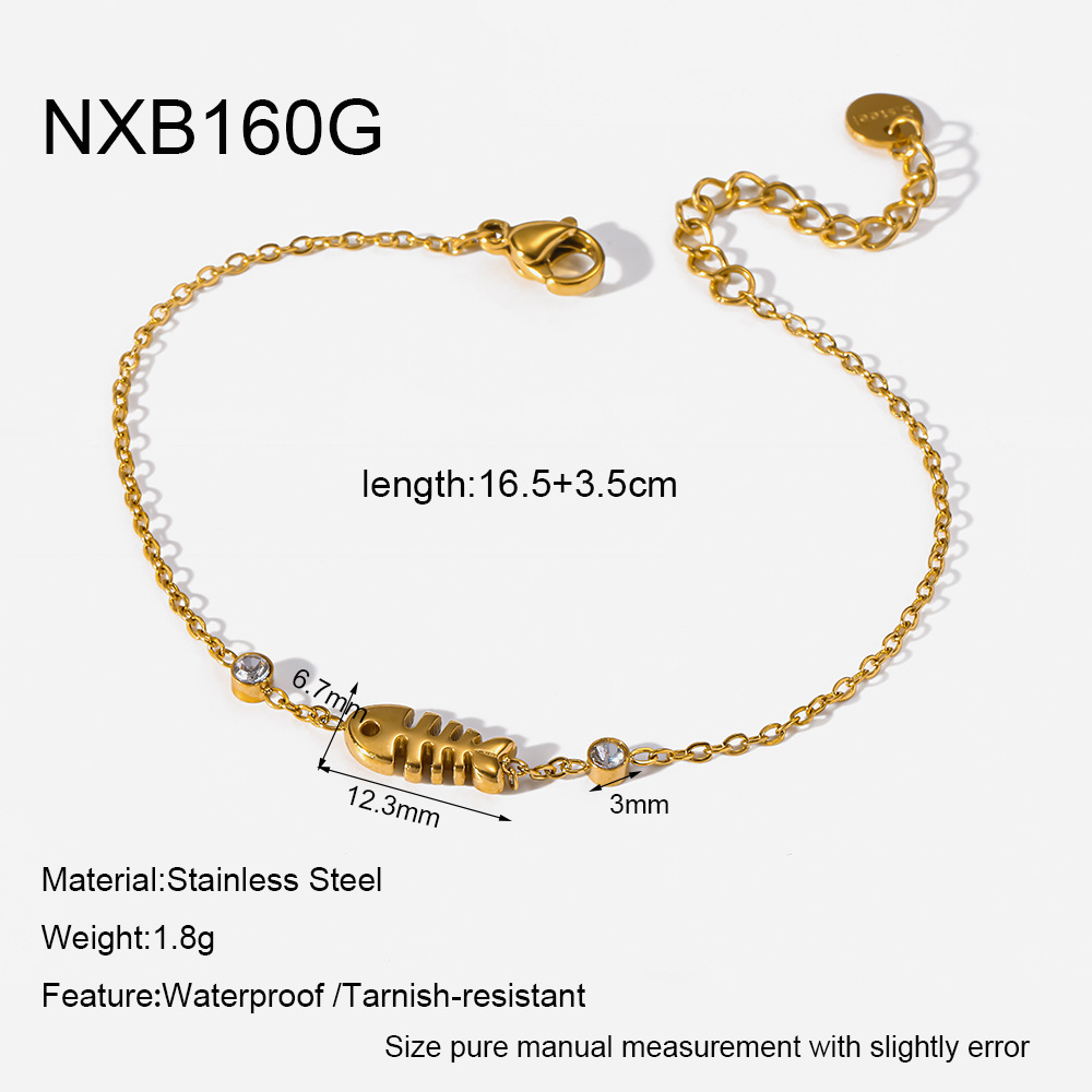 Ensembles De Bijoux Pour Femmes Simple Series Daily Oceanic Style Fish En Acier Inoxydable Étanche Couleur Or 
