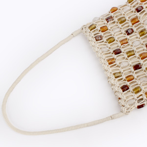 Sac À Main Pour Femme Style Décontracté, Orné De Pompons Tissés Et De Perles, En Corde Tressée. h5 Image2