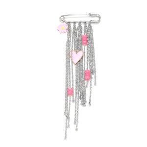 Broches En Alliage En Forme De Cœur À Pompon Et Fleur h5 Image2