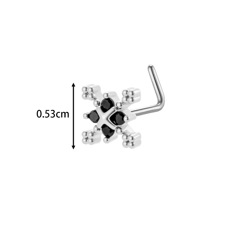 Piercing De Nez Pour Femme, Motif Cœur Simple Et Serpent, Couleur Cuivre Doré Et Zircon. Image2