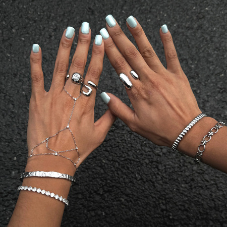 Bracelets pour femmes en acier inoxydable étanches, de forme simple et irrégulière 2