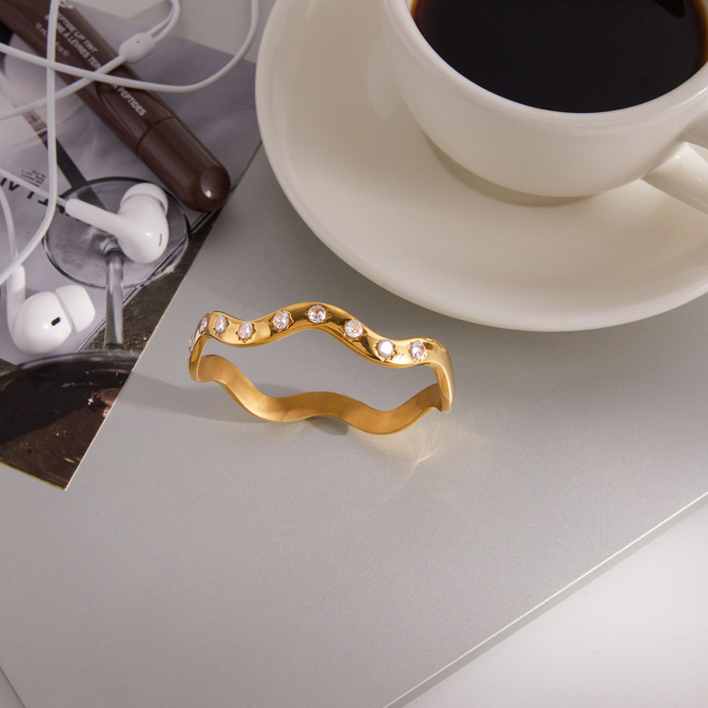 Bracelets Pour Femmes En Acier Inoxydable De Luxe, Étanches Et Couleur Or, Ornés De Zircon. Image4