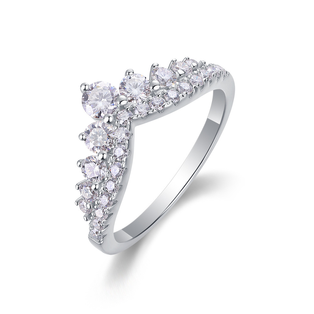 Bagues En Moissanite S925 Pour Femmes, Collection Elegant Crown De La Luxueuse Série Image2