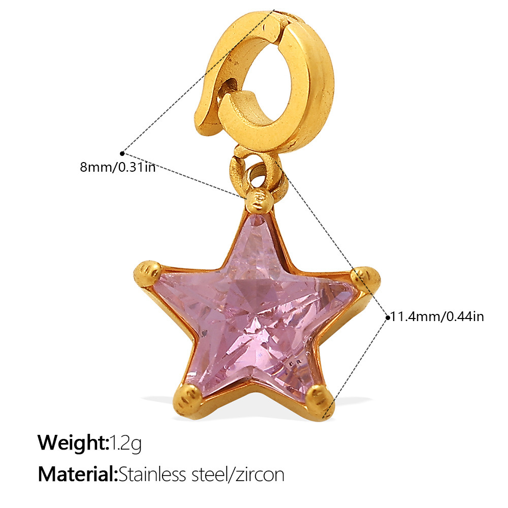 Pendentifs Pour Femmes En Acier Inoxydable, Forme Simple, Triangle, Rectangle, Zircon Doré, Étanches 