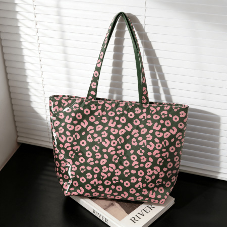 Sac cabas femme en PVC imprimé léopard style streetwear
